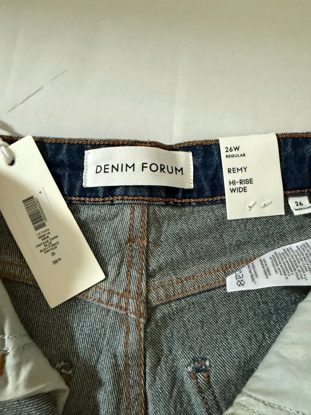 Denim Forum Women’s High-Rise Wide-Leg Jeans in Dark Blue